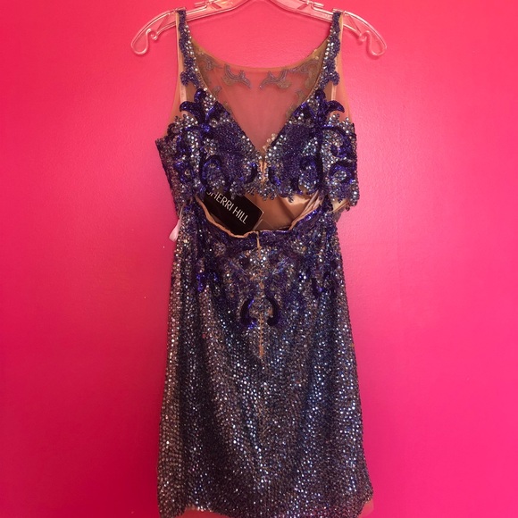 Royal Blue Sherri Hill Two Piece Dress - Picture 6 of 8